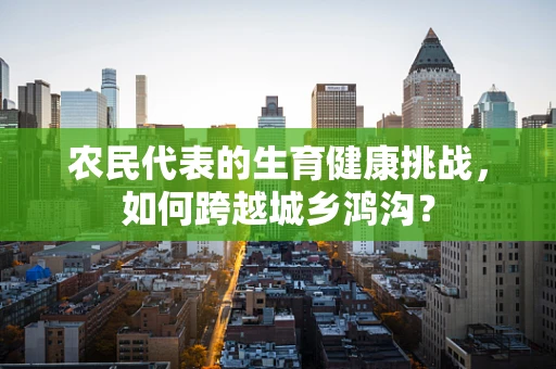 农民代表的生育健康挑战，如何跨越城乡鸿沟？