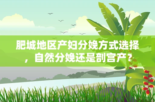 肥城地区产妇分娩方式选择，自然分娩还是剖宫产？