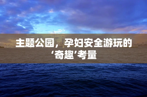 主题公园，孕妇安全游玩的‘奇趣’考量